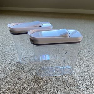 (2) OXO 3.4 Pop Container Cereal Dispensers